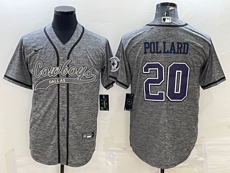 Men Dallas Cowboys #20 Pollard Grey hemp ash 2022 Nike Co branded NFL Jerseys->dallas cowboys->NFL Jersey